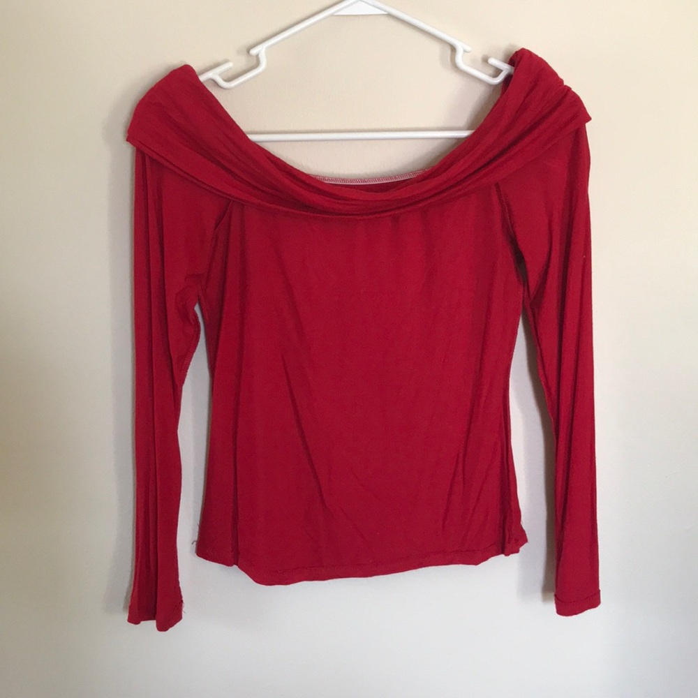 Red off the shoulder top